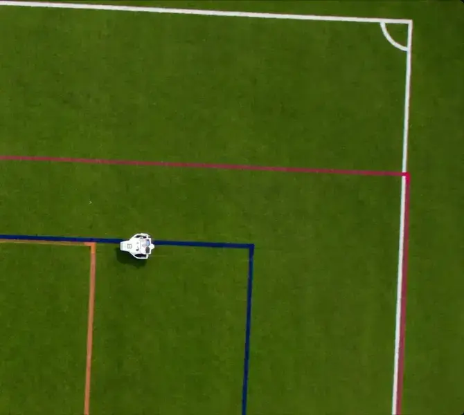 TLM Pro X at synthetic turf soccer field corner