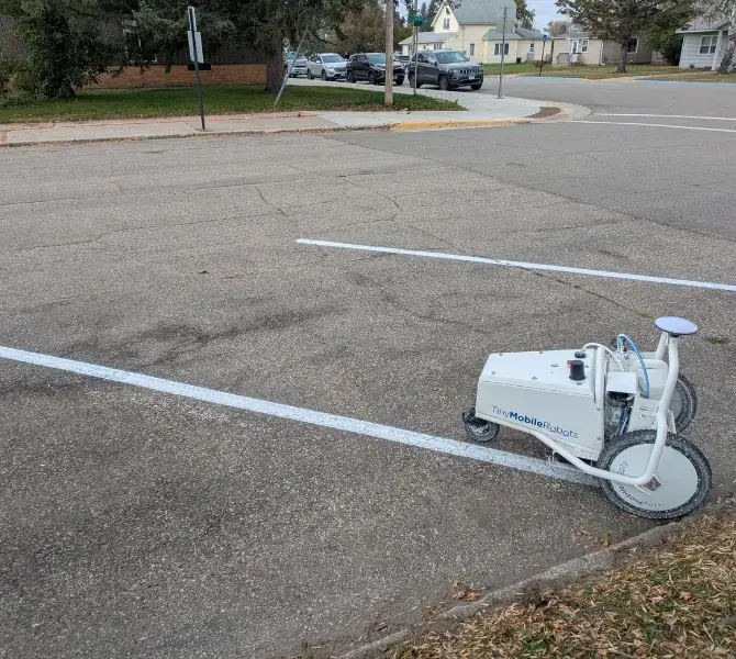 TLM Pro X completed striping parking lot